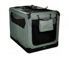 AmazonBasics Premium Folding Portable Soft Pet Dog Crate Carrier Kennel, Grey