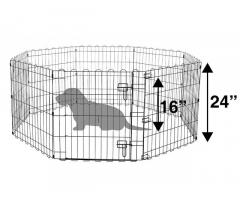 AmazonBasics Foldable Metal Pet Dog Exercise Fence Pen With Gate - 60 x 60 x 24 Inches