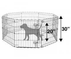 AmazonBasics Foldable Metal Pet Dog Exercise Fence Pen With Gate - 60 x 60 x 30 Inches