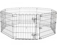 AmazonBasics Foldable Metal Pet Exercise and Playpen Without Door, 36" - 1