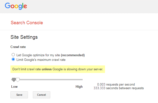 Google Removing Crawl Rate Limiter Tool From Search Console