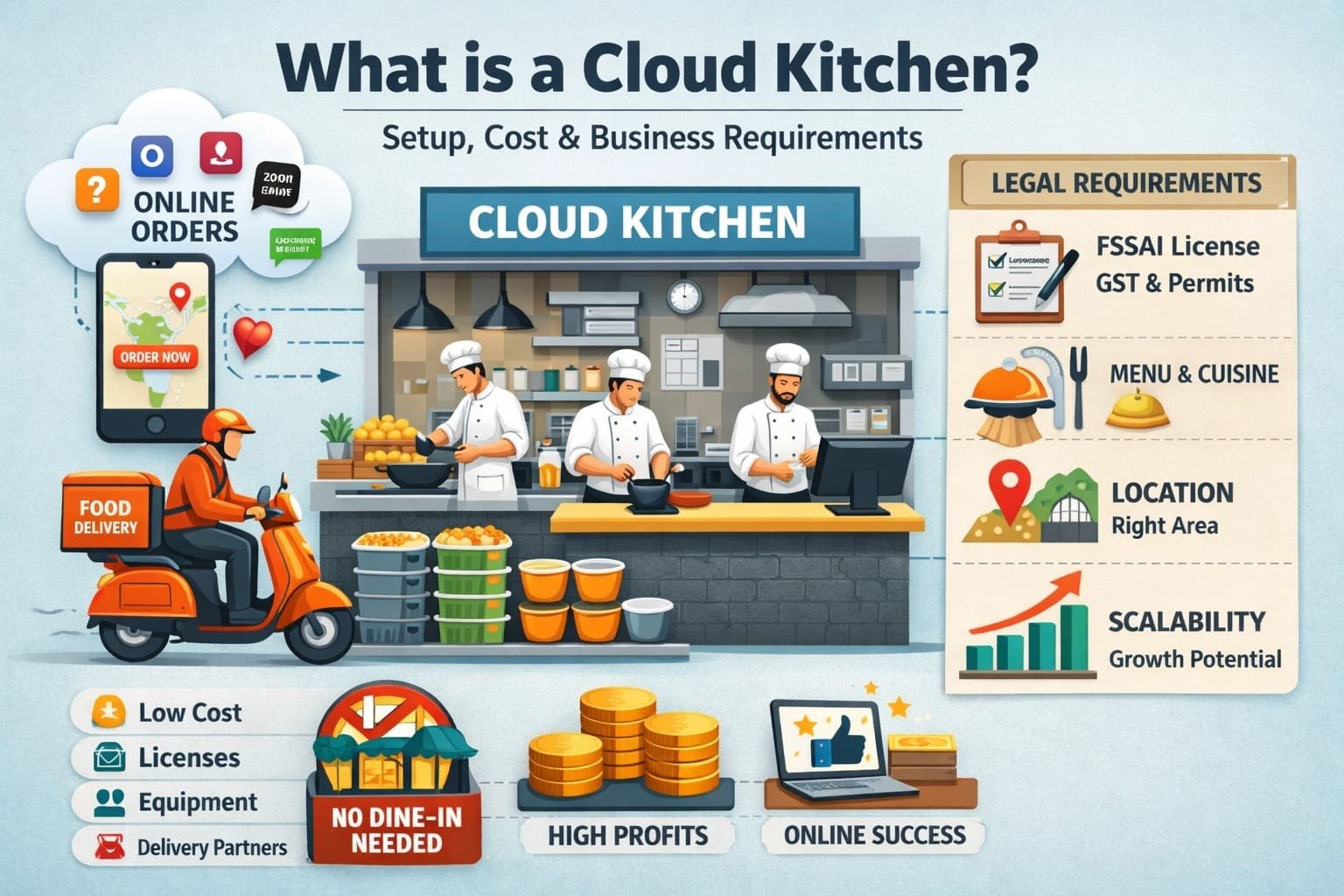 What is a Cloud Kitchen? Complete Guide to Setup, Cost, and Business Requirements