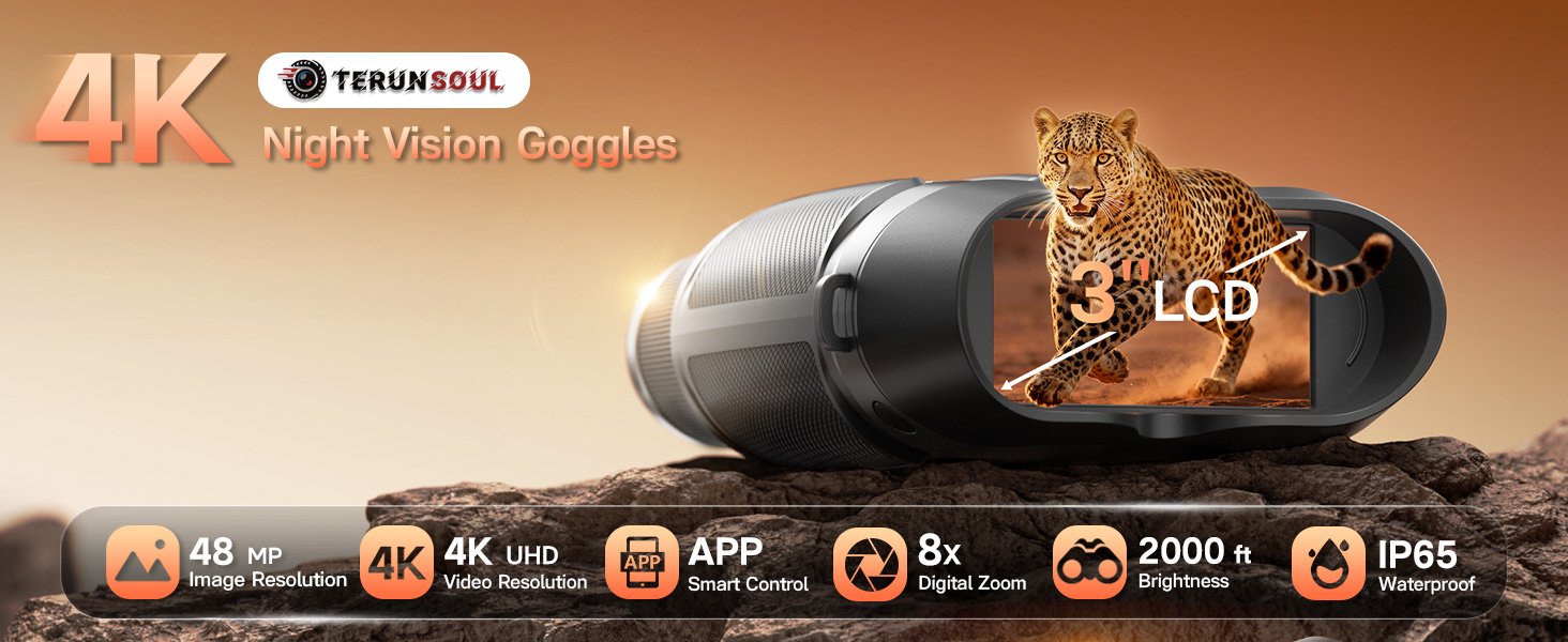 TERUNSOUL Night Vision Goggles Review: 4K Binoculars with Smart App Control