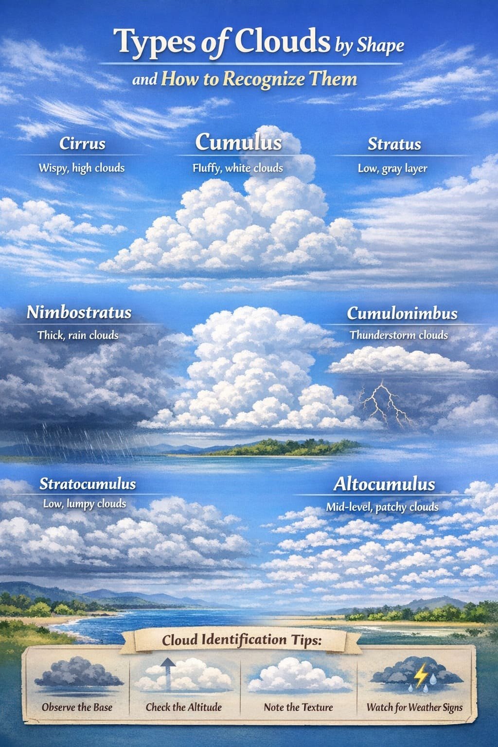 Types of Clouds by Shape: A Simple Guide to Identifing Clouds in the Sky