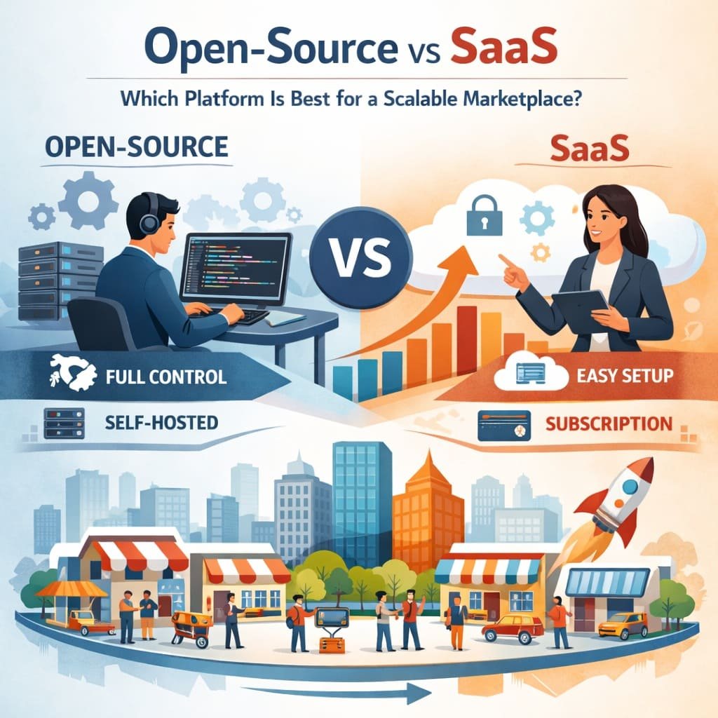 Open-Source vs SaaS: Which Platform Is Best for Building a Sca﻿lable Marketplace?